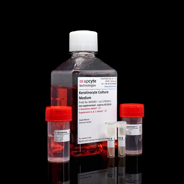 Keratinocyte culture medium for upcyte® and primary cells